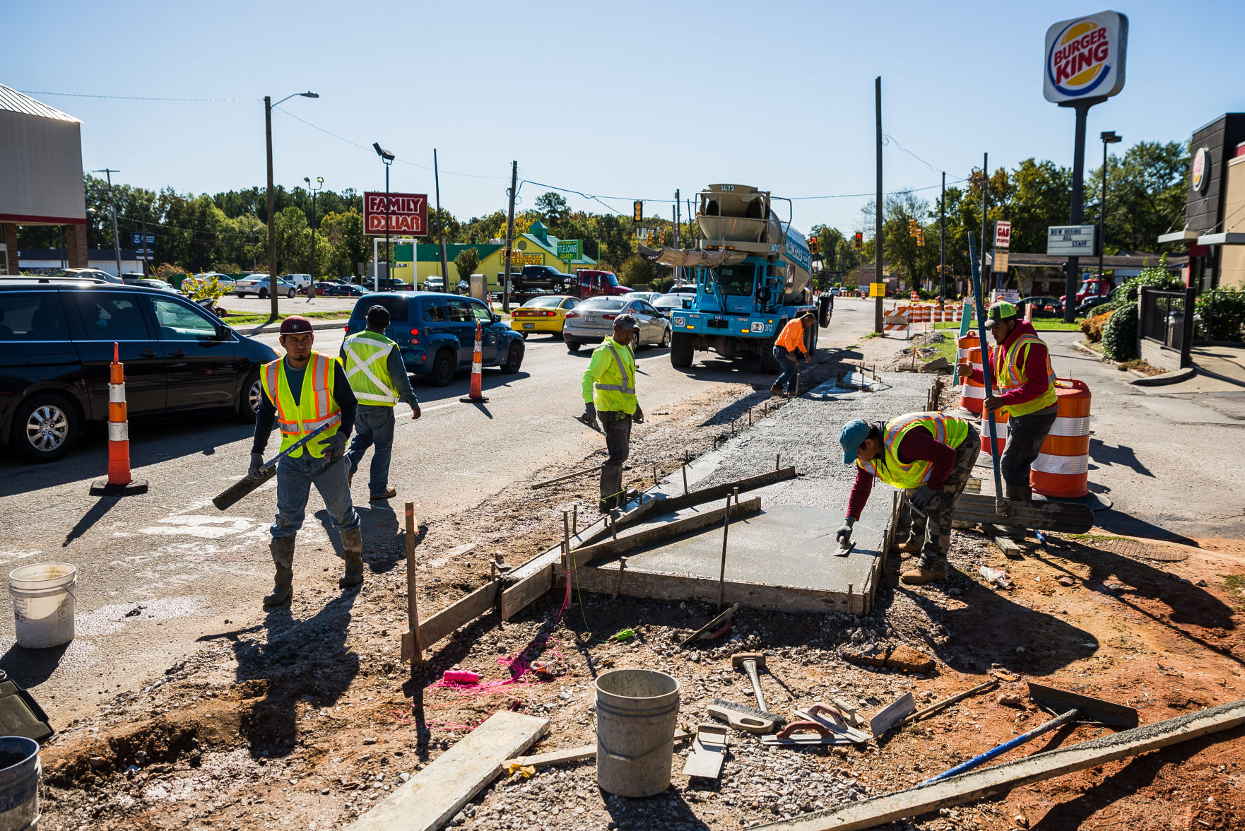 Richland Penny construction North Main - sidewalk